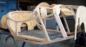 The SS100 replica body frame is of timber construction.