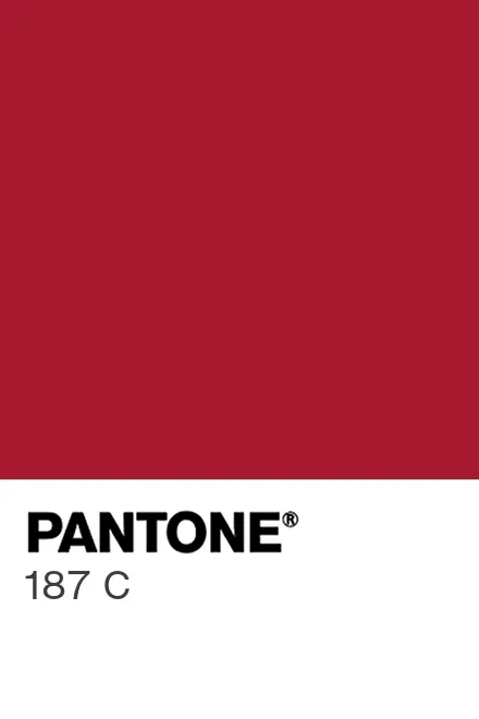 Pantone 187 C colour chip