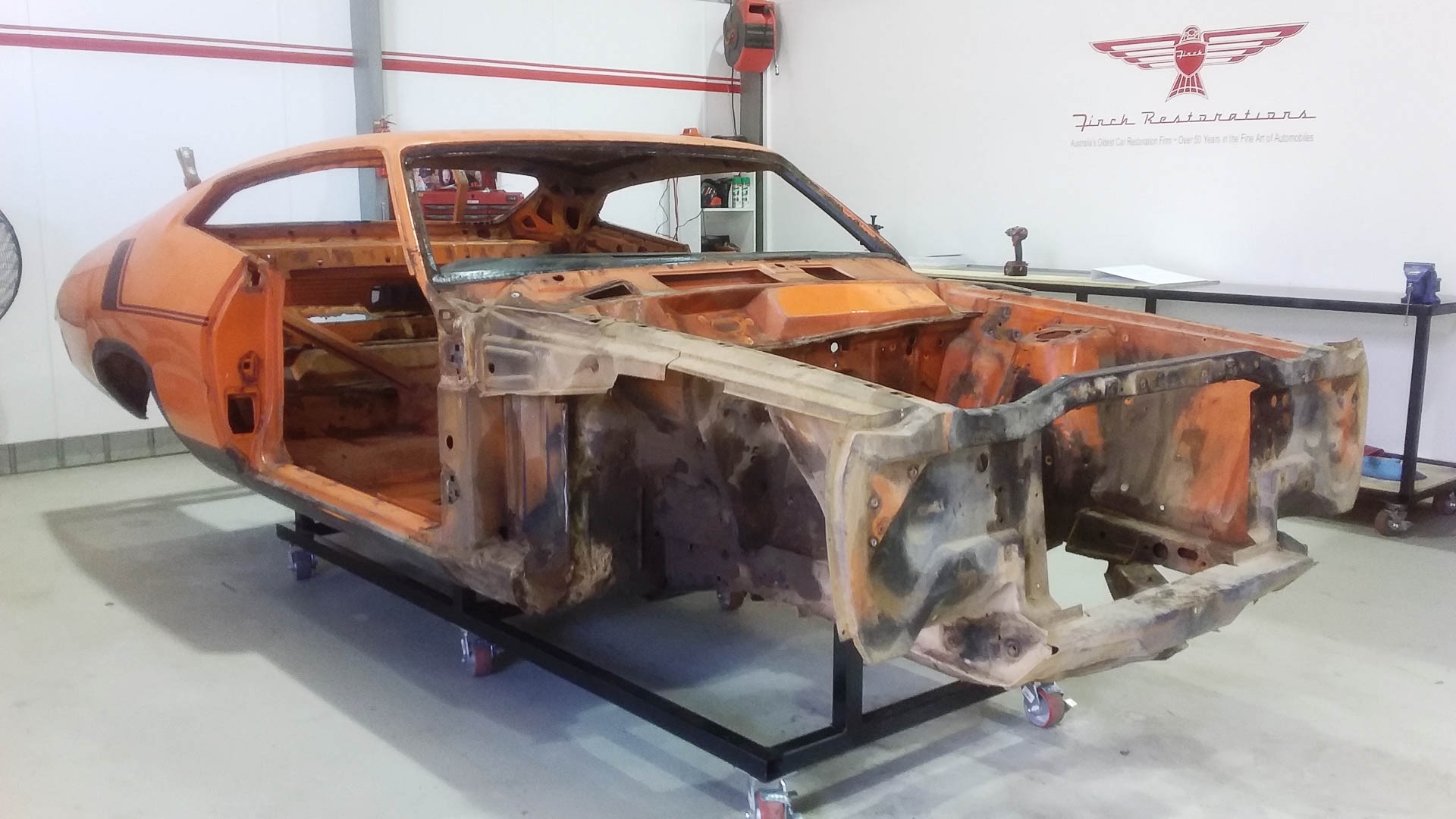 Ford Falcon RPO83 being disassembled at Finch Restorations